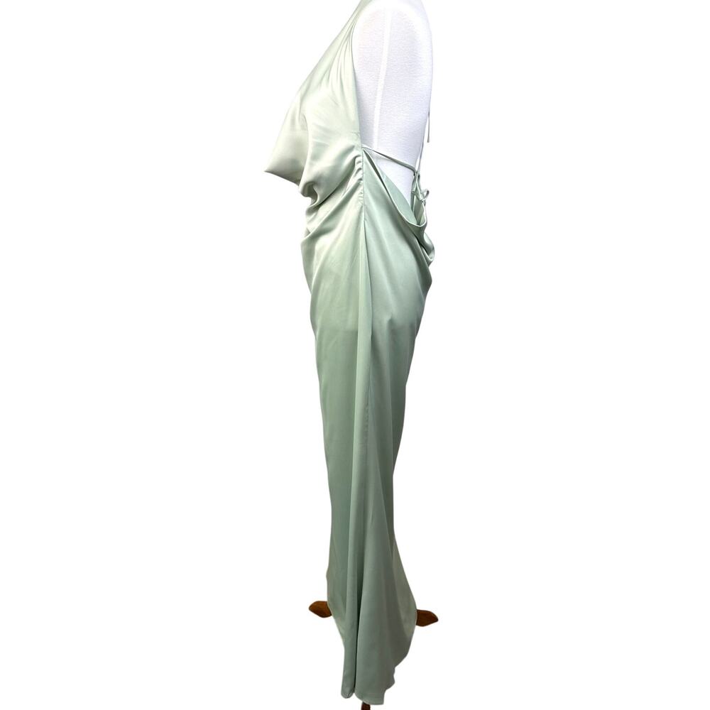NWT Peppermayo Noemi Sage Green Halter Maxi Dress Open Back Formal Size 6 - Picture 4 of 9